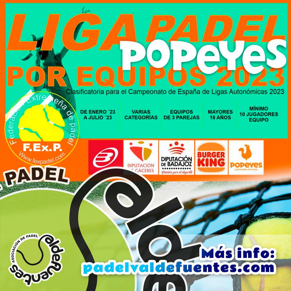 Liga Popeyes por Equipos de Extremadura